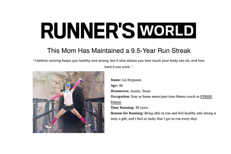 runners world mom 9.5 year run streak